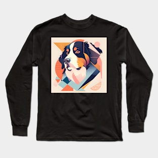 70s Bernese Mountain Dog Vibes: Pastel Pup Parade Long Sleeve T-Shirt